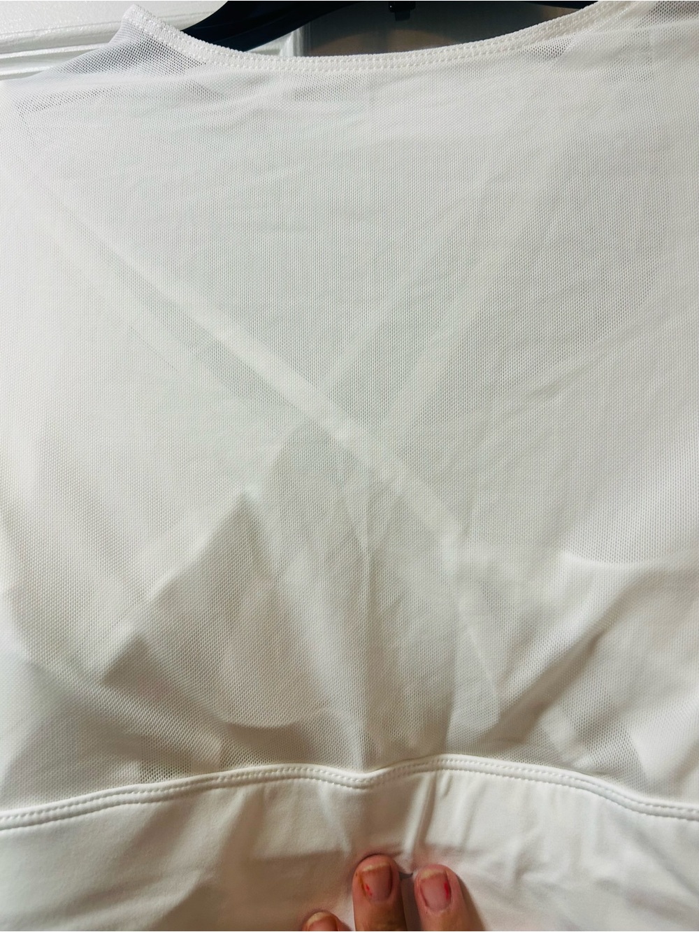 HALARA White Long-Sleeve Mesh Crop Top small NWT - Picture 9 of 12